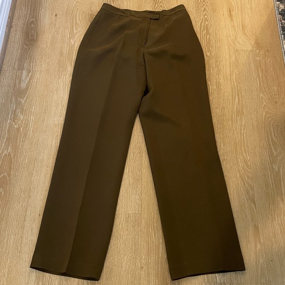 Jones New York Sage Green Silk Pants, Size 4